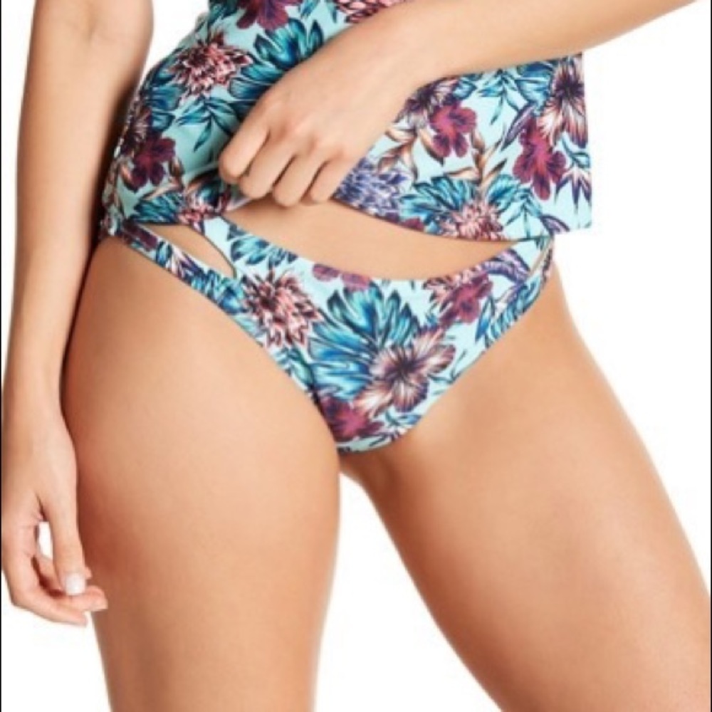 Jessica Simpson Reversible Side Cutout Swim Bottom